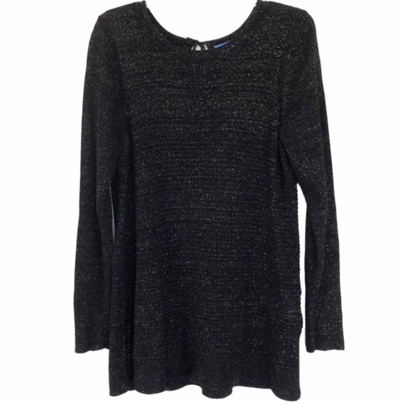Simply Vera Vera Wang Black Sparkly Metallic Sweater XL - Picture 1 of 12
